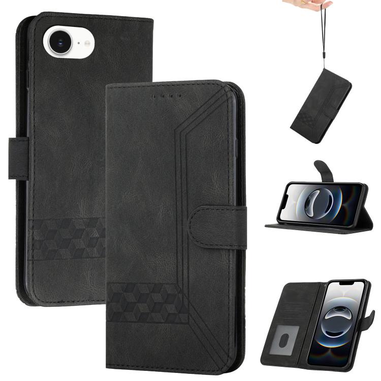 Cubic Skin Feel Flip Leather Phone Case, For iPhone 17e / 16e, For iPhone 17 Pro Max, For iPhone 17 Pro, For iPhone 17