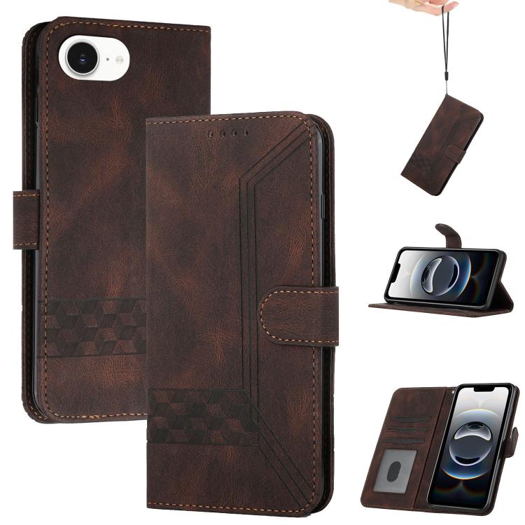 Cubic Skin Feel Flip Leather Phone Case, For iPhone 17e / 16e, For iPhone 17 Pro Max, For iPhone 17 Pro, For iPhone 17