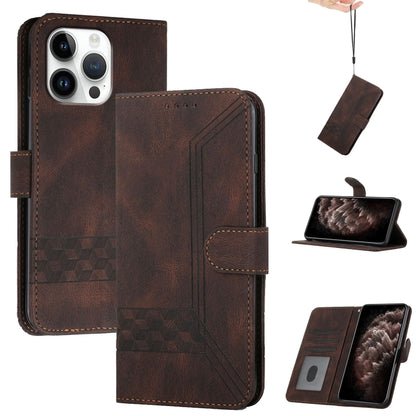 Cubic Skin Feel Flip Leather Phone Case, For iPhone Air, For iPhone 16 Pro Max, For iPhone 16 Pro, For iPhone 16 Plus