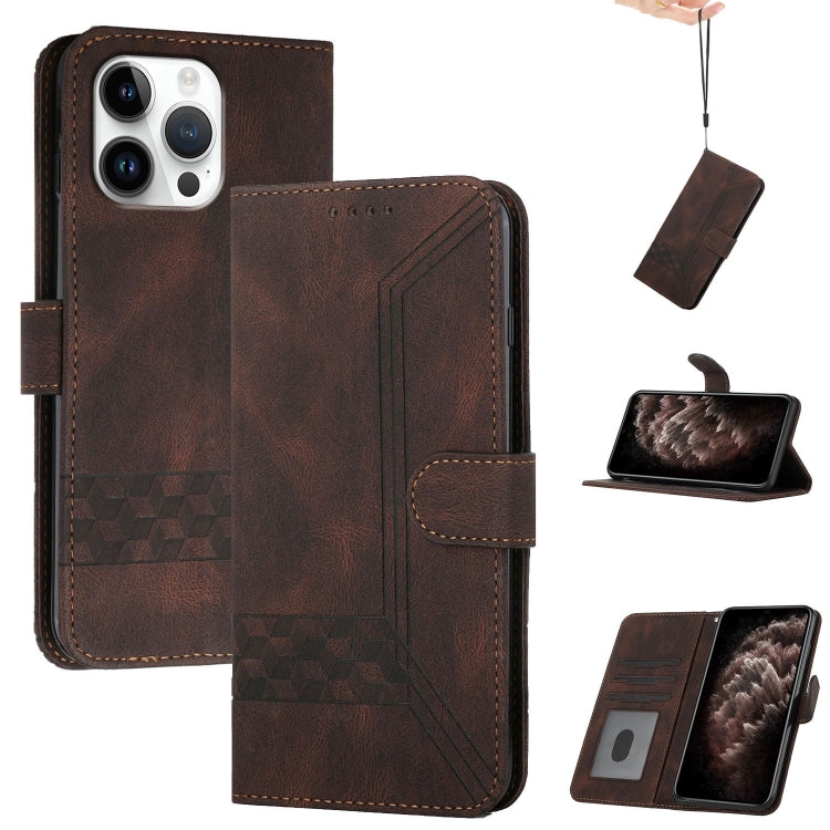 Cubic Skin Feel Flip Leather Phone Case, iPhone 16e, For iPhone 16 Pro Max, For iPhone 16 Pro, For iPhone 16 Plus