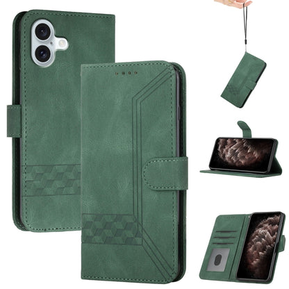 Cubic Skin Feel Flip Leather Phone Case, For iPhone Air, For iPhone 16 Pro Max, For iPhone 16 Pro, For iPhone 16 Plus