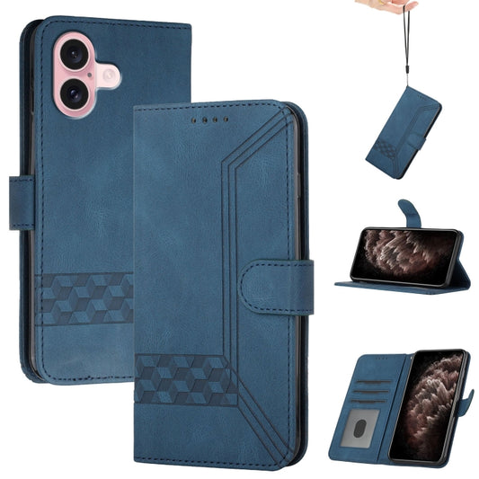 Cubic Skin Feel Flip Leather Phone Case, For iPhone 16, For iPhone 15 Pro Max, For iPhone 15 Pro, For iPhone 15 Plus