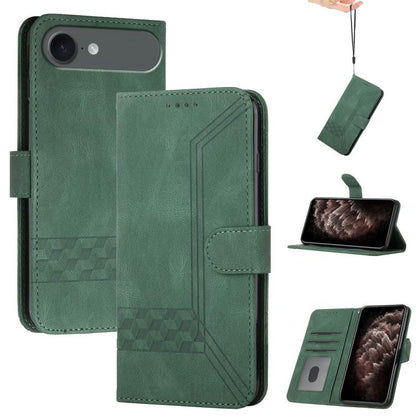 Cubic Skin Feel Flip Leather Phone Case, For iPhone Air, For iPhone 16 Pro Max, For iPhone 16 Pro, For iPhone 16 Plus