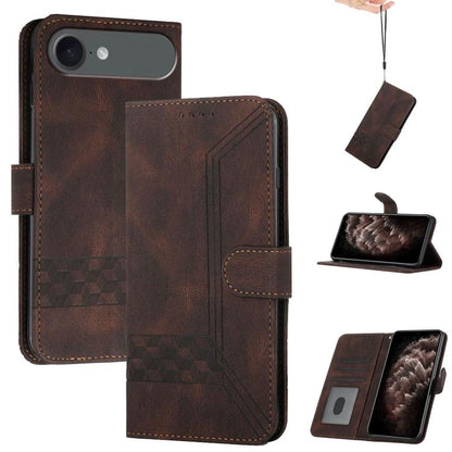 Cubic Skin Feel Flip Leather Phone Case, For iPhone Air, For iPhone 16 Pro Max, For iPhone 16 Pro, For iPhone 16 Plus
