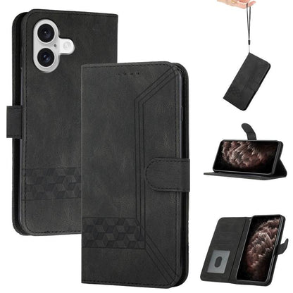 Cubic Skin Feel Flip Leather Phone Case, For iPhone 17e / 16e, For iPhone 17 Pro Max, For iPhone 17 Pro, For iPhone 17
