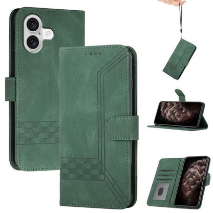 Cubic Skin Feel Flip Leather Phone Case, For iPhone 17 Pro Max, For iPhone 17 Pro, For iPhone 17, For iPhone Air