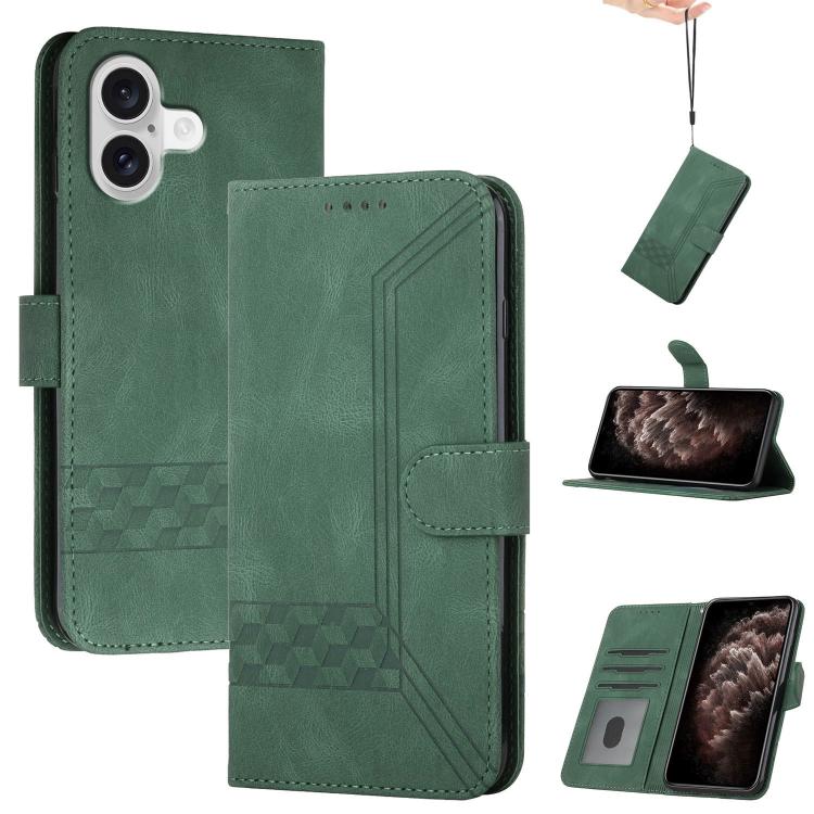 Cubic Skin Feel Flip Leather Phone Case, For iPhone 17e / 16e, For iPhone 17 Pro Max, For iPhone 17 Pro, For iPhone 17