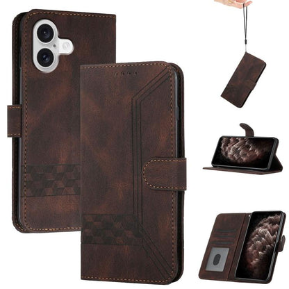 Cubic Skin Feel Flip Leather Phone Case, For iPhone 17e / 16e, For iPhone 17 Pro Max, For iPhone 17 Pro, For iPhone 17