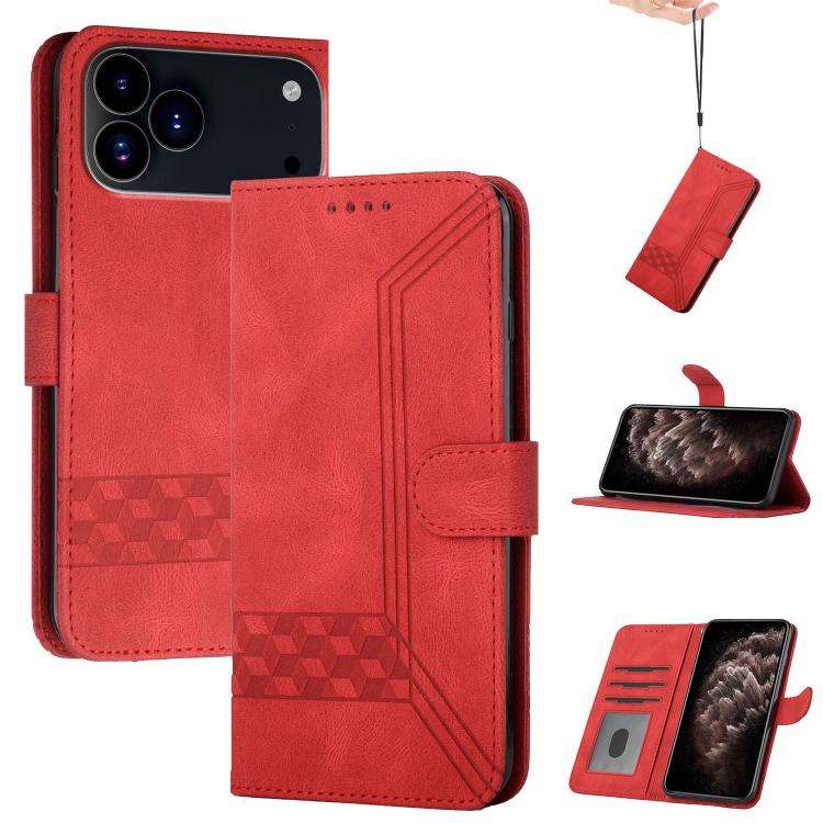 Cubic Skin Feel Flip Leather Phone Case, For iPhone 17 Pro Max, For iPhone 17 Pro, For iPhone 17, For iPhone Air