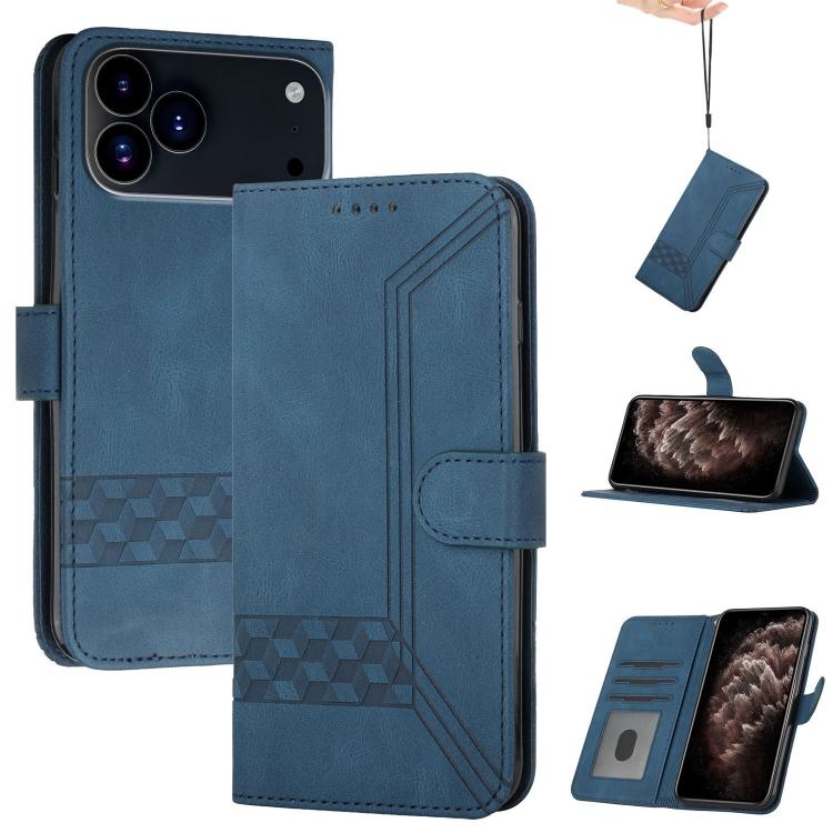 Cubic Skin Feel Flip Leather Phone Case, For iPhone 17 Pro Max, For iPhone 17 Pro, For iPhone 17, For iPhone Air