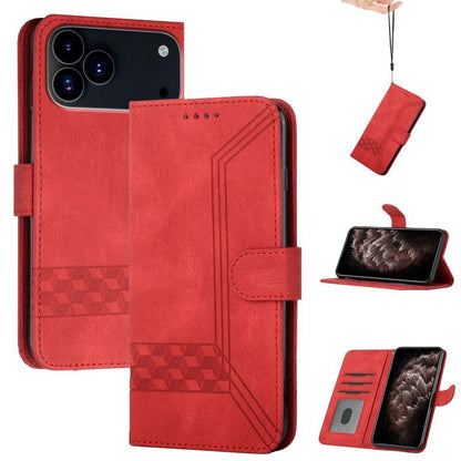 Cubic Skin Feel Flip Leather Phone Case, For iPhone 17 Pro Max, For iPhone 17 Pro, For iPhone 17, For iPhone Air