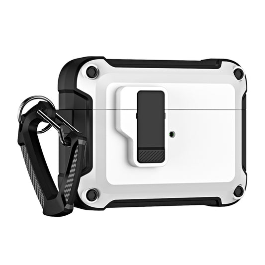 TPU + PC Wireless Bluetooth Earphone Protective Case with Switch Lock & Hook, For AirPods Pro 2
