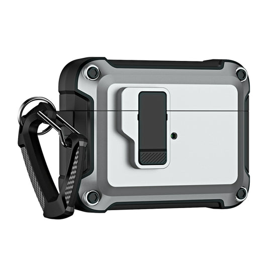 TPU + PC Wireless Bluetooth Earphone Protective Case with Switch Lock & Hook, For AirPods Pro 2