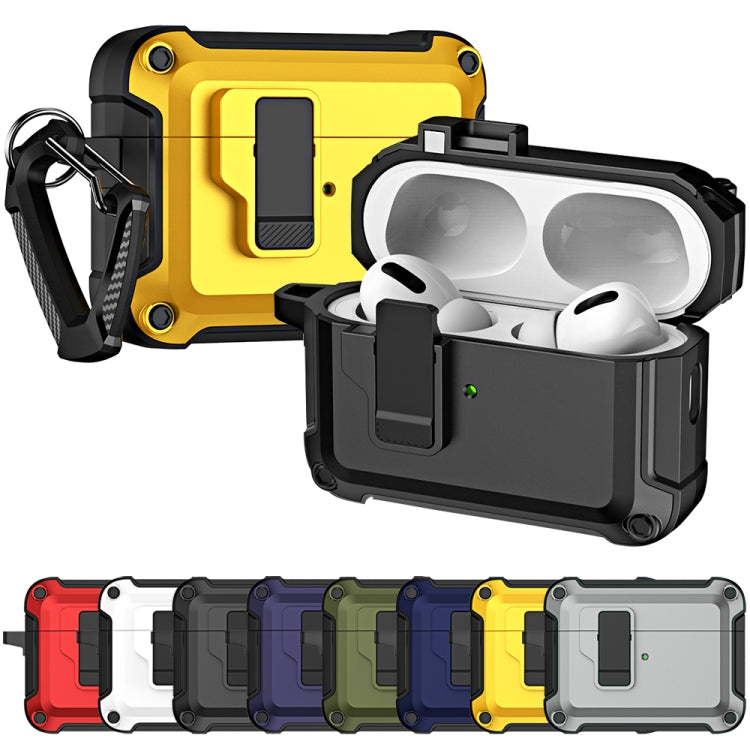 TPU + PC Wireless Bluetooth Earphone Protective Case with Switch Lock & Hook, For AirPods Pro 2