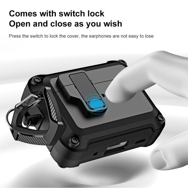 TPU + PC Wireless Bluetooth Earphone Protective Case with Switch Lock & Hook, For AirPods Pro 2