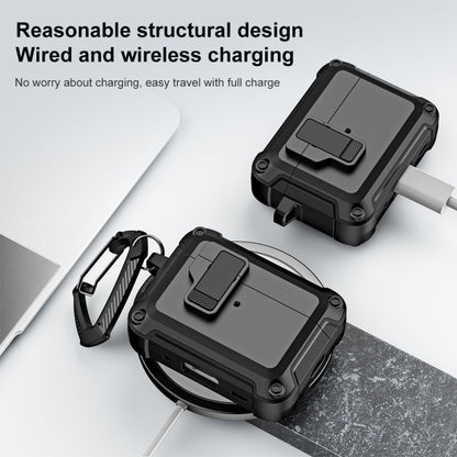 TPU + PC Wireless Bluetooth Earphone Protective Case with Switch Lock & Hook, For AirPods Pro 2