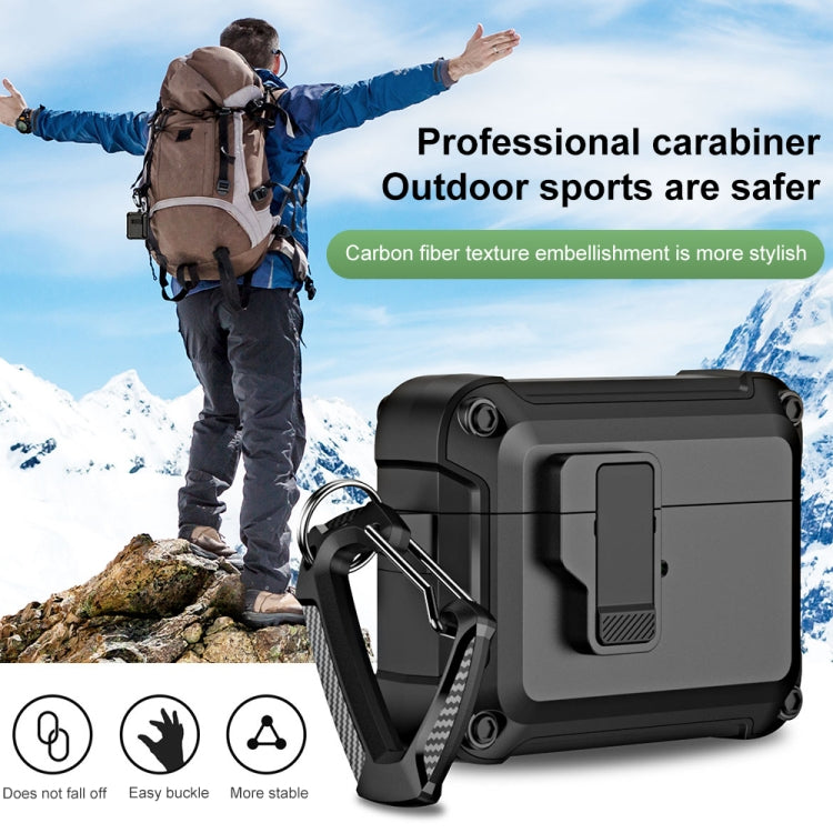 TPU + PC Wireless Bluetooth Earphone Protective Case with Switch Lock & Hook, For AirPods Pro 2