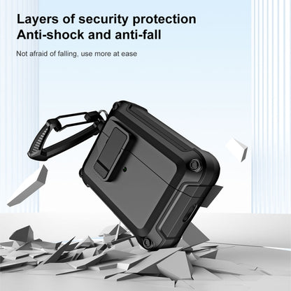 TPU + PC Wireless Bluetooth Earphone Protective Case with Switch Lock & Hook, For AirPods Pro 2