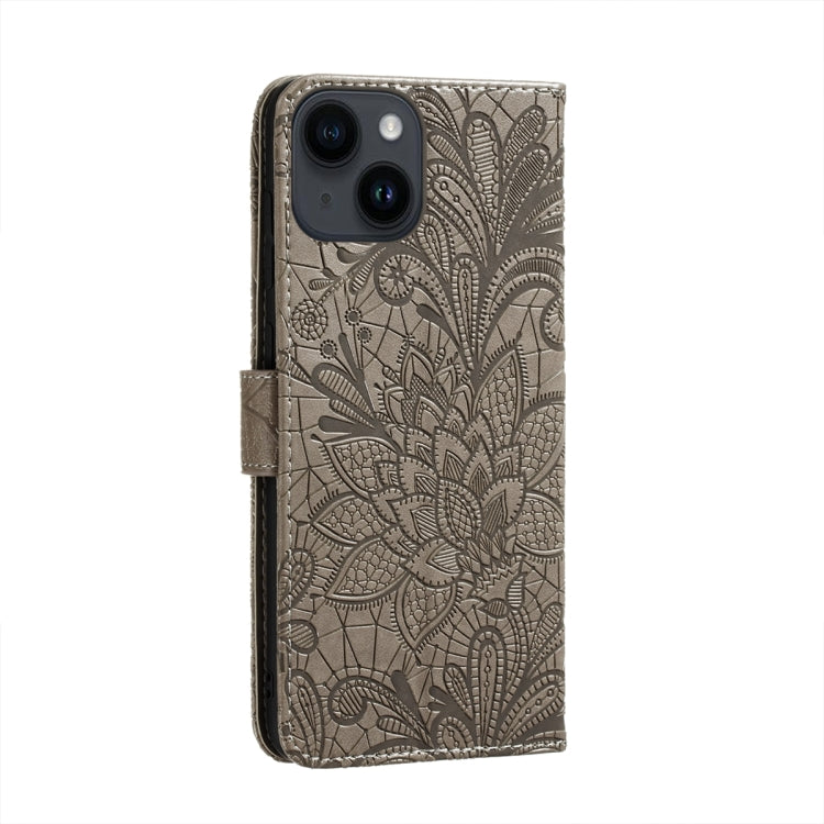 Lace Flower Embossing Flip Leather Phone Case