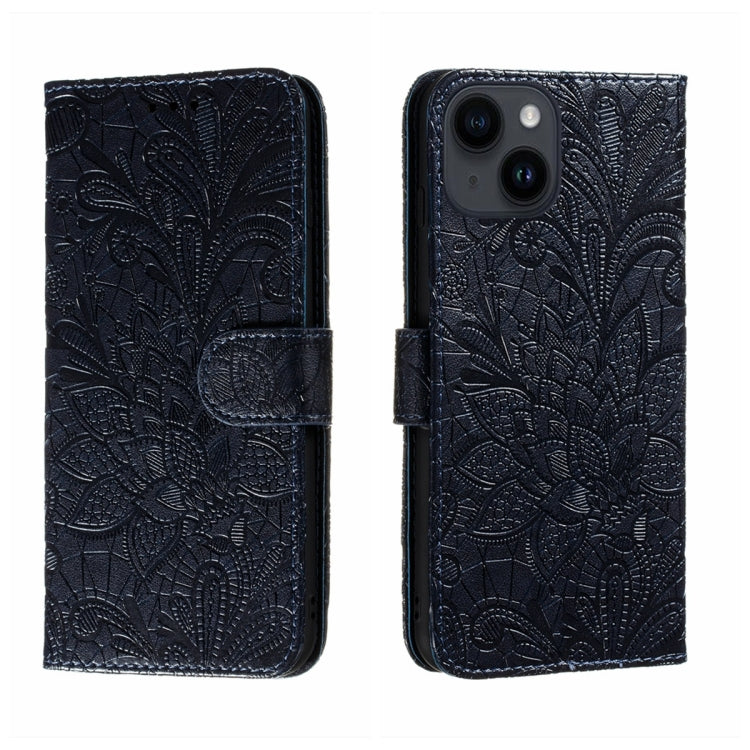 Lace Flower Embossing Flip Leather Phone Case