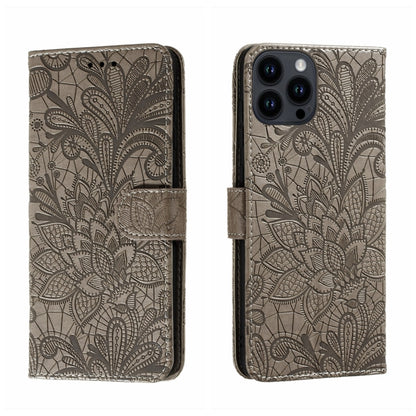 Lace Flower Embossing Flip Leather Phone Case