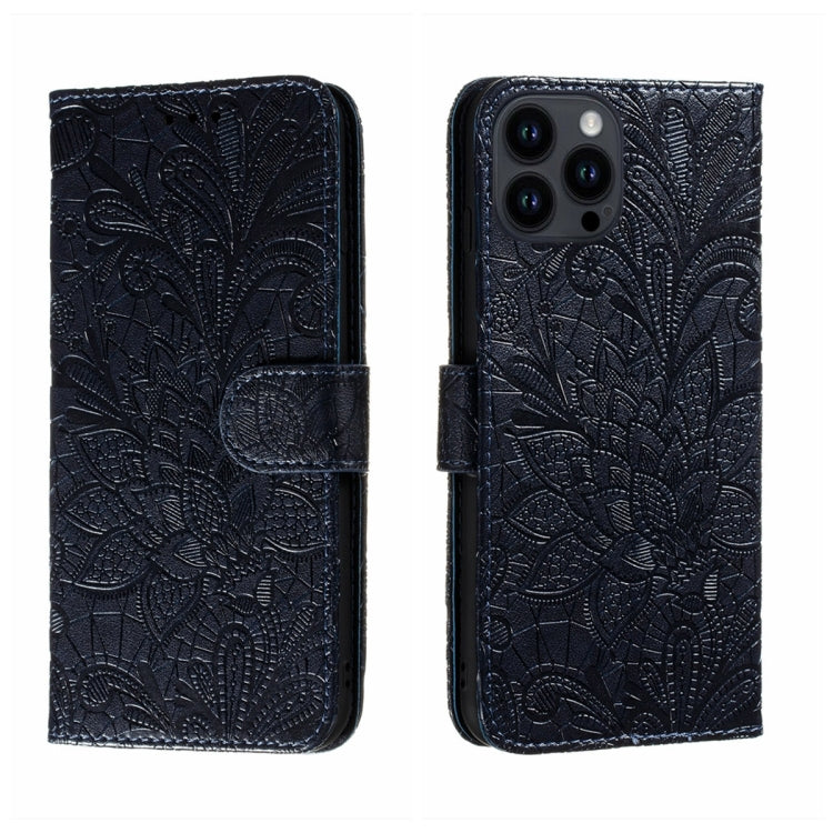 Lace Flower Embossing Flip Leather Phone Case