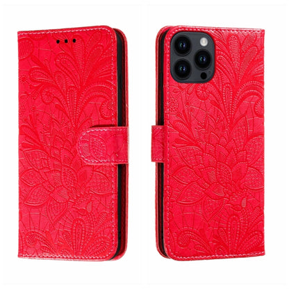 Lace Flower Embossing Flip Leather Phone Case