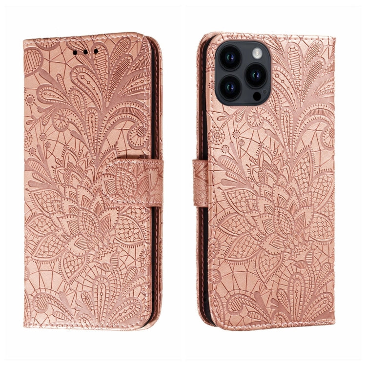 Lace Flower Embossing Flip Leather Phone Case