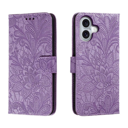 Lace Flower Embossing Flip Leather Phone Case