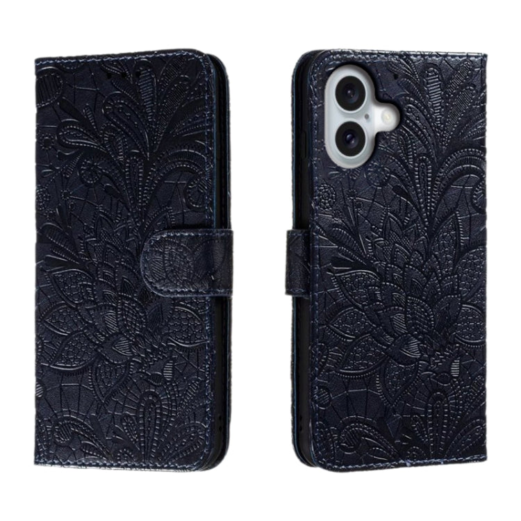 Lace Flower Embossing Flip Leather Phone Case
