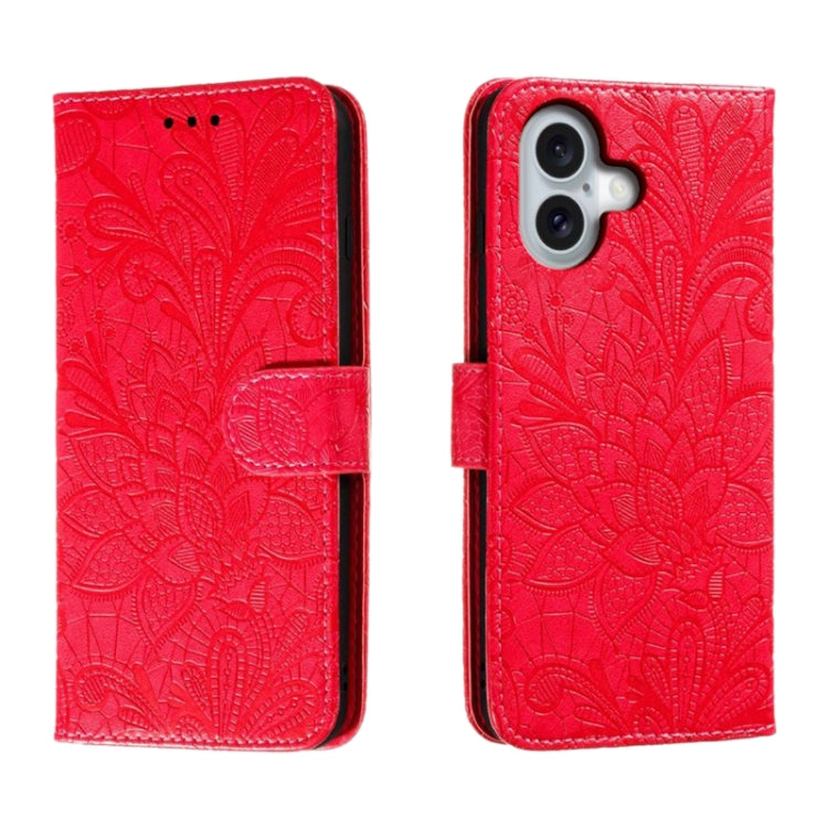 Lace Flower Embossing Flip Leather Phone Case