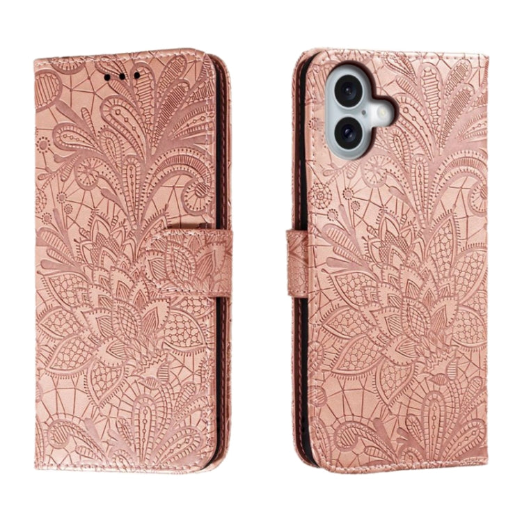 Lace Flower Embossing Flip Leather Phone Case