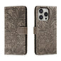 Lace Flower Embossing Flip Leather Phone Case, For iPhone Air, For iPhone 16 Pro Max, For iPhone 16 Pro, For iPhone 16 Plus