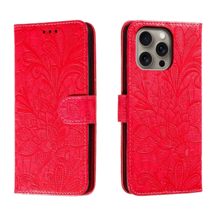 Lace Flower Embossing Flip Leather Phone Case