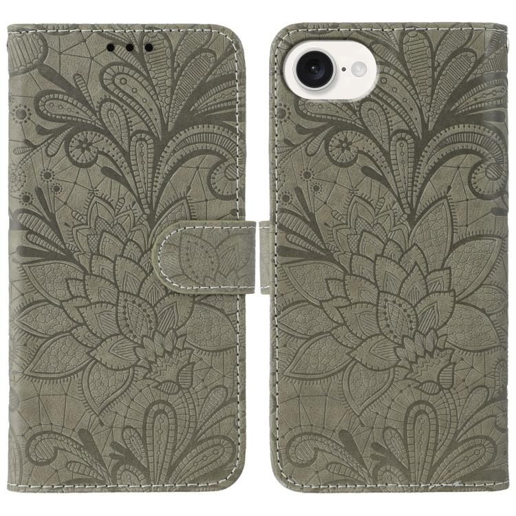 Lace Flower Embossing Flip Leather Phone Case