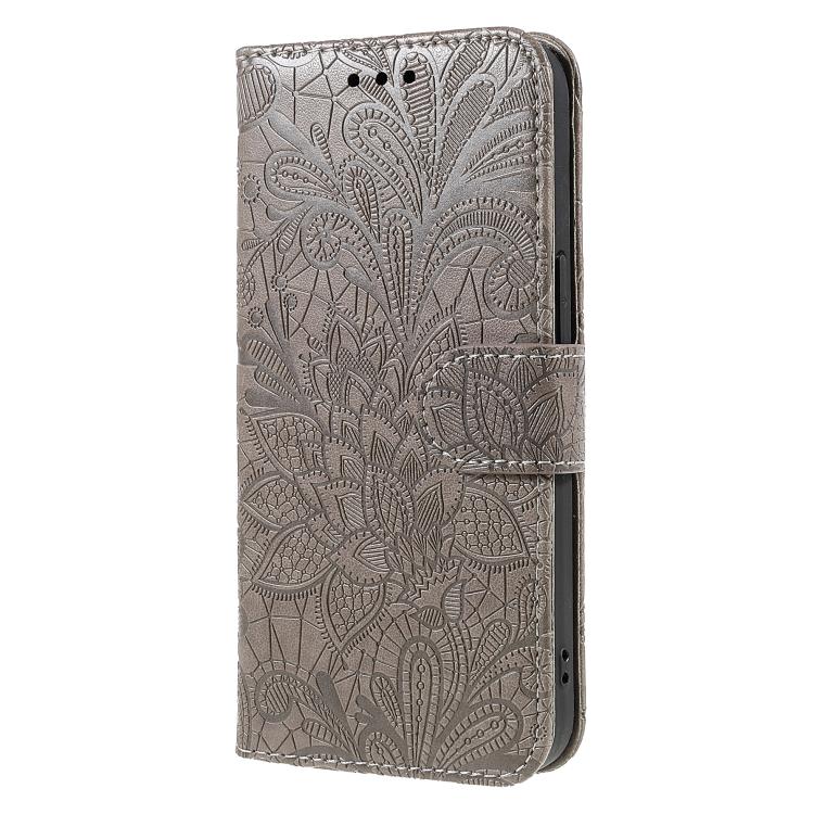 Lace Flower Embossing Flip Leather Phone Case