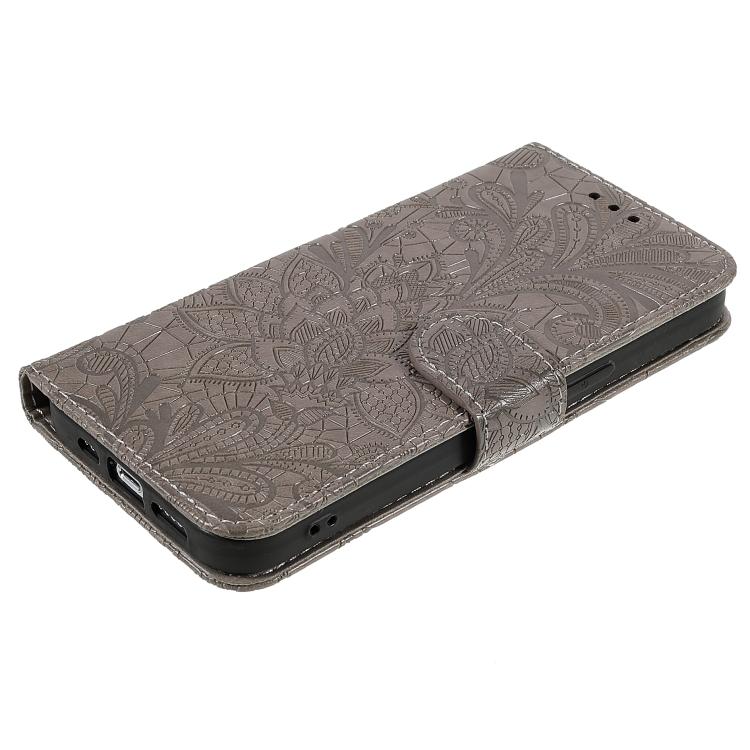Lace Flower Embossing Flip Leather Phone Case
