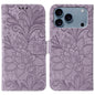 Lace Flower Embossing Flip Leather Phone Case, For iPhone 17e / 16e, For iPhone 17 Pro Max, For iPhone 17 Pro, For iPhone 17