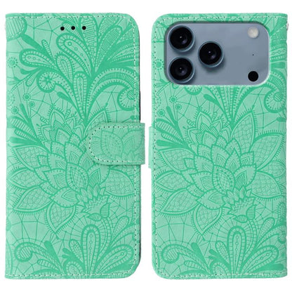 Lace Flower Embossing Flip Leather Phone Case, For iPhone 17e / 16e, For iPhone 17 Pro Max, For iPhone 17 Pro, For iPhone 17
