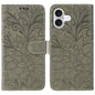 Lace Flower Embossing Flip Leather Phone Case, For iPhone 17e / 16e, For iPhone 17 Pro Max, For iPhone 17 Pro, For iPhone 17