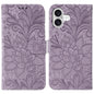 Lace Flower Embossing Flip Leather Phone Case, For iPhone 17e / 16e, For iPhone 17 Pro Max, For iPhone 17 Pro, For iPhone 17