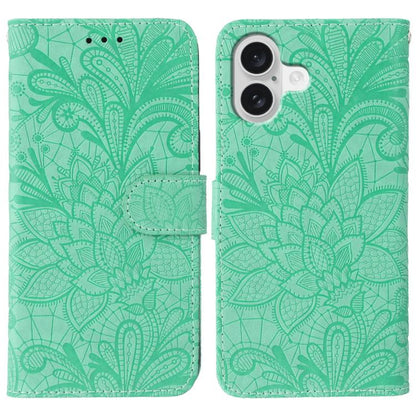 Lace Flower Embossing Flip Leather Phone Case, For iPhone 17e / 16e, For iPhone 17 Pro Max, For iPhone 17 Pro, For iPhone 17