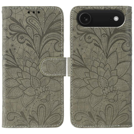 Lace Flower Embossing Flip Leather Phone Case, For iPhone Air, For iPhone 16 Pro Max, For iPhone 16 Pro, For iPhone 16 Plus