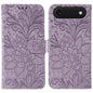 Lace Flower Embossing Flip Leather Phone Case, For iPhone Air, For iPhone 16 Pro Max, For iPhone 16 Pro, For iPhone 16 Plus