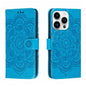 Sun Mandala Embossing Leather Phone Case, For iPhone 17, For iPhone Air, For iPhone 15 Pro Max