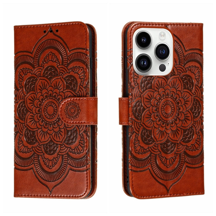 Sun Mandala Embossing Leather Phone Case