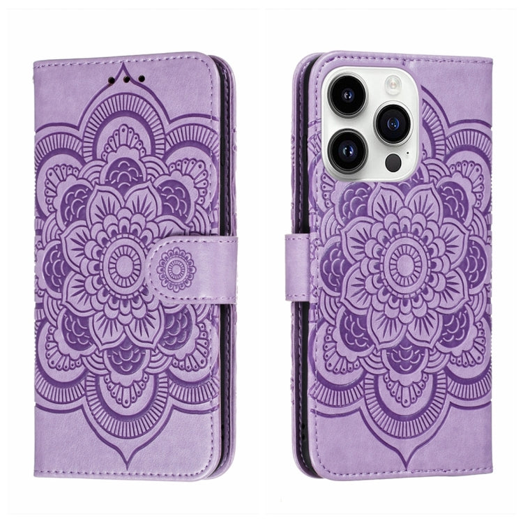Sun Mandala Embossing Leather Phone Case