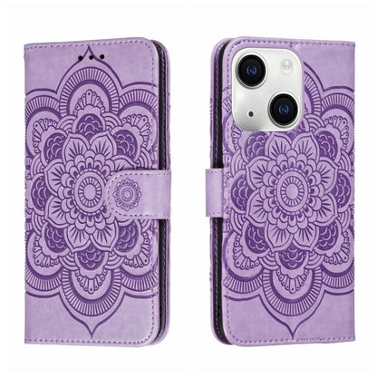 Sun Mandala Embossing Leather Phone Case