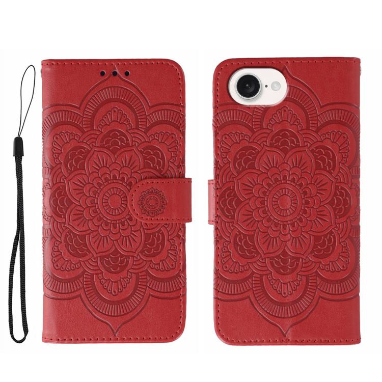 Sun Mandala Embossing Leather Phone Case, For iPhone 18 Pro / 17 Pro, For iPhone 18 Pro Max / 17 Pro Max, For iPhone 16e / 17e