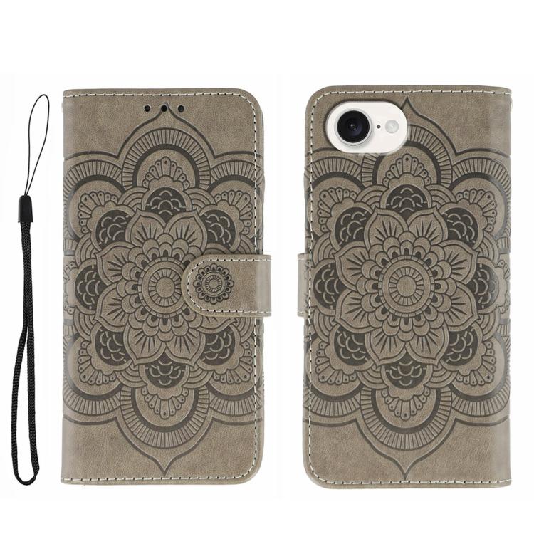 Sun Mandala Embossing Leather Phone Case, For iPhone 18 Pro / 17 Pro, For iPhone 18 Pro Max / 17 Pro Max, For iPhone 16e / 17e